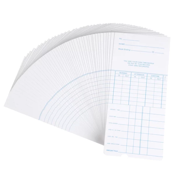 50 Weekly Time Cards for Attendance Punching Machine BCC Supplies