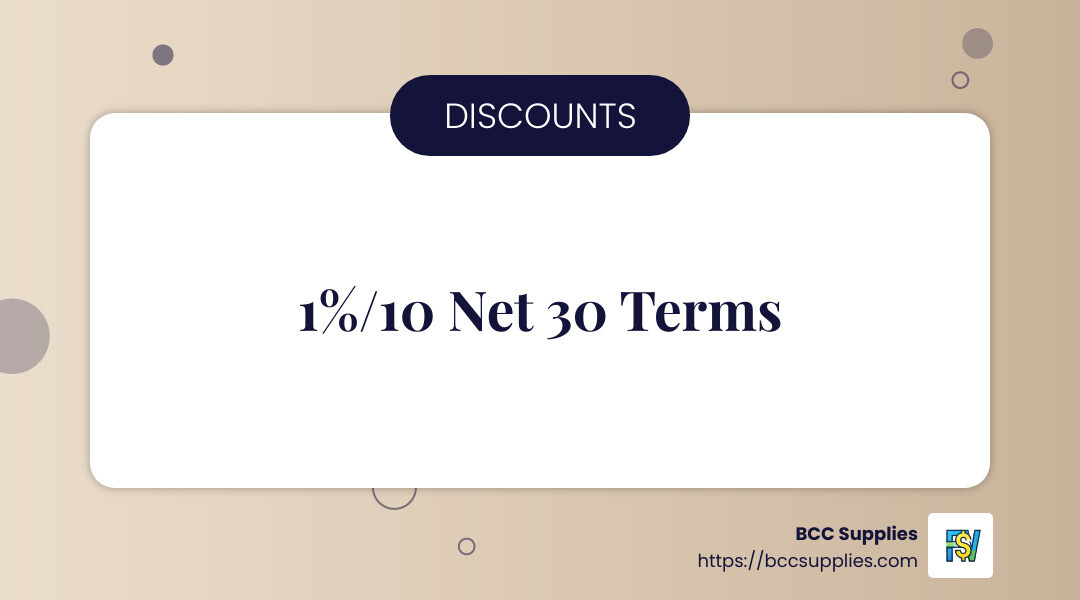 1%/10 net 30 discount example - how to open a net 30 account infographic simple-info-landscape-card