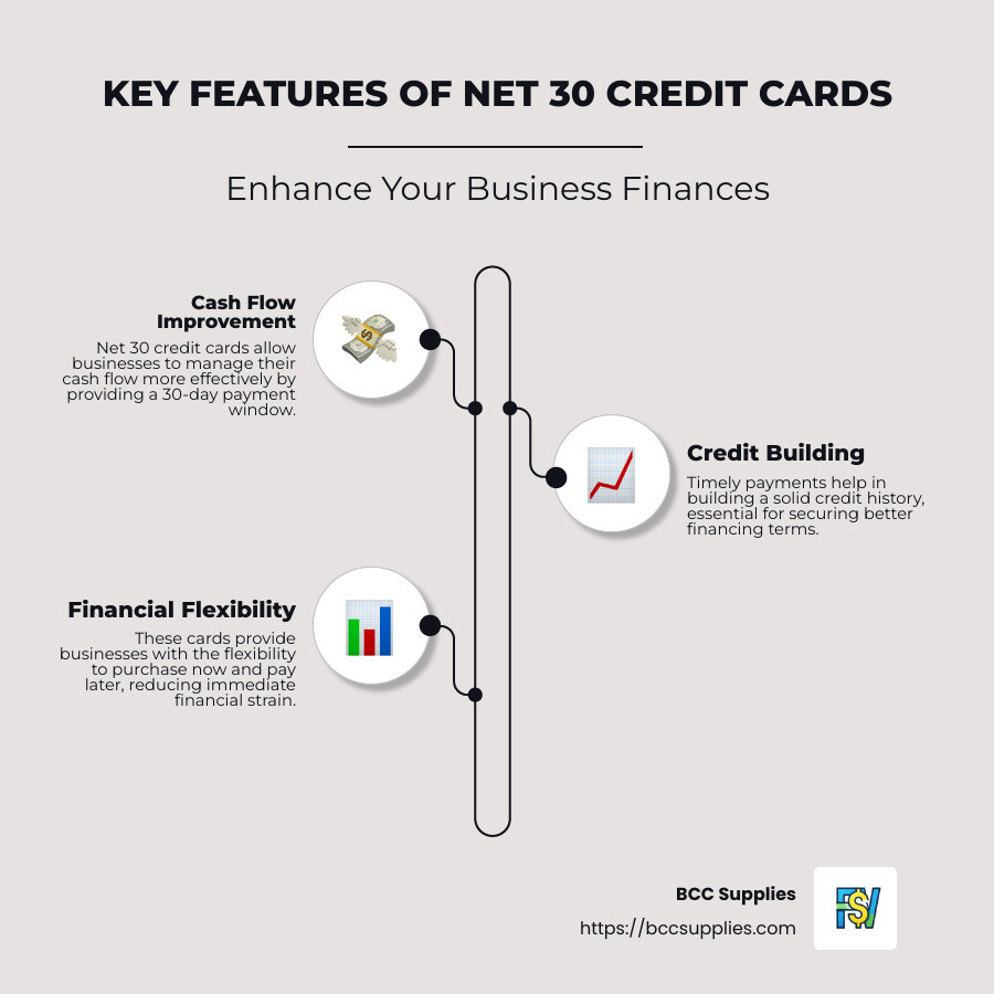 Infographic detailing features of net30 credit card options like cash flow improvement and credit building potential. - net30 credit card infographic infographic-line-3-steps-neat_beige Infographic detailing features of net30 credit card options like cash flow improvement and credit building potential. - net30 credit card infographic infographic-line-3-steps-neat_beige