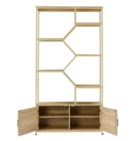 d0102h2jc4v-2.jpg Rattan bookshelf 5 tiers Bookcases Storage Rack with cabinet for Living Room Home Office