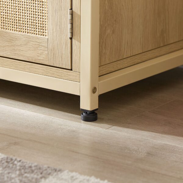 d0102h2jc4v-4.jpg Rattan bookshelf 5 tiers Bookcases Storage Rack with cabinet for Living Room Home Office