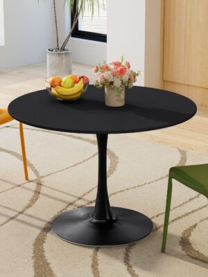 d0102h2qsi7.jpg 42.12"Modern Round Dining Table with Round MDF Table Top; Metal Base Dining Table; End Table Leisure Coffee Table