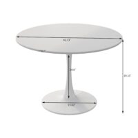 d0102h2qsig-2.jpg 42.12"Modern Round Dining Table with Round MDF Table Top; Metal Base Dining Table; End Table Leisure Coffee Table
