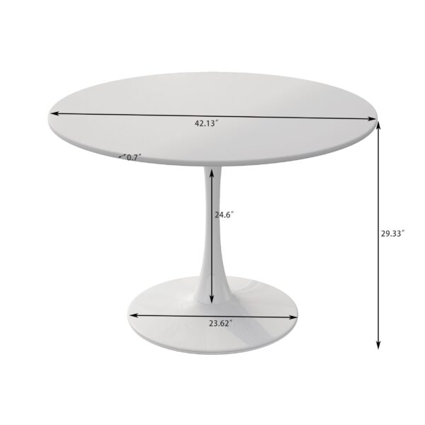 d0102h2qsig-2.jpg 42.12"Modern Round Dining Table with Round MDF Table Top; Metal Base Dining Table; End Table Leisure Coffee Table