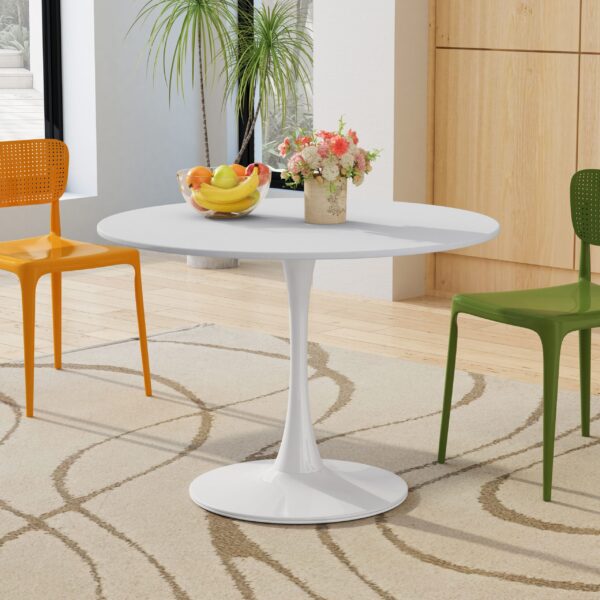 d0102h2qsig.jpg 42.12"Modern Round Dining Table with Round MDF Table Top; Metal Base Dining Table; End Table Leisure Coffee Table