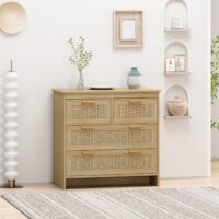 d0102h2z91v-1.jpg 4 Drawers Rattan Cabinet,for Bedroom,Living Room,Dining Room,Hallways,Easy Assembly