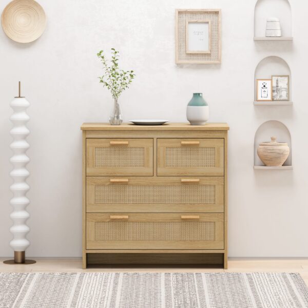 d0102h2z91v.jpg 4 Drawers Rattan Cabinet,for Bedroom,Living Room,Dining Room,Hallways,Easy Assembly