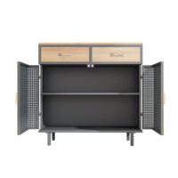 d0102h2zkp7-11.jpg 31.5'' Wide 2 Drawer Sideboard, Modern Furniture Decor, Made with Iron + Carbonized Bamboo, Easy Assembly