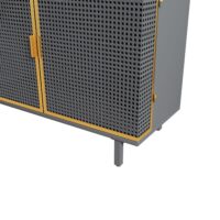 d0102h2zkp7-5.jpg 31.5'' Wide 2 Drawer Sideboard, Modern Furniture Decor, Made with Iron + Carbonized Bamboo, Easy Assembly