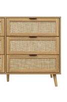 Modern 6 Drawer Dresser Wood Cabinet (Walnut)