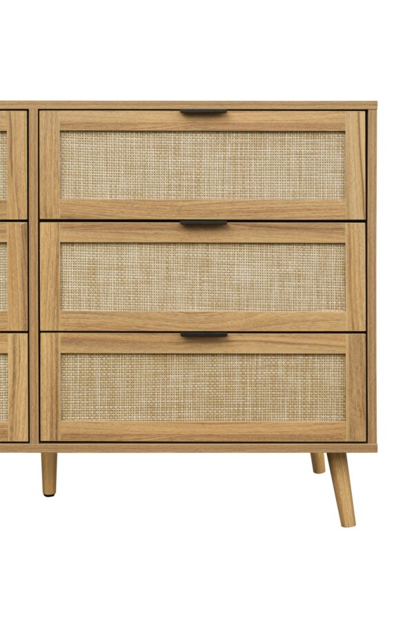 Modern 6 Drawer Dresser Wood Cabinet (Walnut)