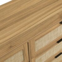 Modern 6 Drawer Dresser Wood Cabinet (Walnut)