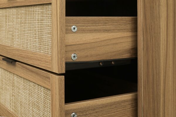 Modern 6 Drawer Dresser Wood Cabinet (Walnut)