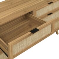Modern 6 Drawer Dresser Wood Cabinet (Walnut)
