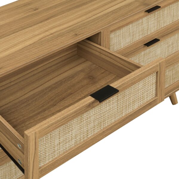Modern 6 Drawer Dresser Wood Cabinet (Walnut)