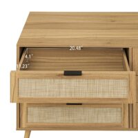 Modern 6 Drawer Dresser Wood Cabinet (Walnut)