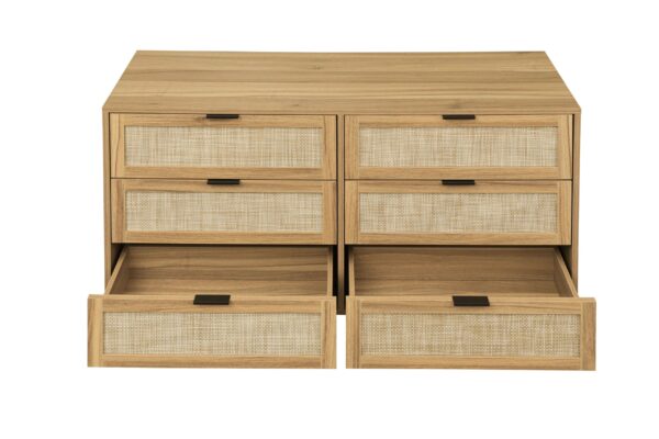 Modern 6 Drawer Dresser Wood Cabinet (Walnut)