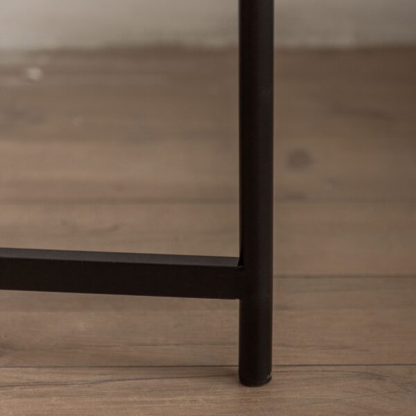 d0102h74ict-12.jpg 33"Modern Thread Design Round Coffee Table , MDF Table Top with Cross Legs Metal Base