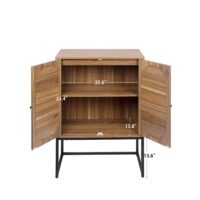 d0102h7btdj-5.jpg Natural rattan, Allen 2 Door high cabinet, rattan, Built-in adjustable shelf, Easy Assembly, Free Standing Cabinet for Living Room Bedroom