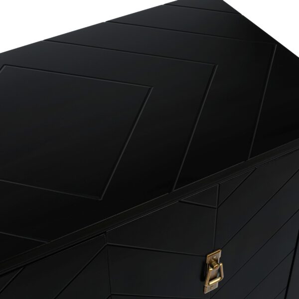 d0102h7buq6-12.jpg 2 Door Wooden Cabinets, Black Wood Cabinet Vintage Style Sideboard for Living Room Dining Room Office