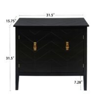 d0102h7buq6-4.jpg 2 Door Wooden Cabinets, Black Wood Cabinet Vintage Style Sideboard for Living Room Dining Room Office