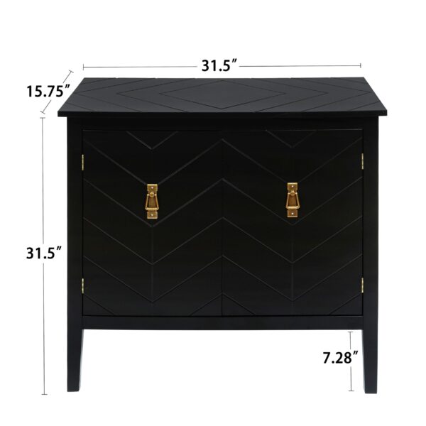 d0102h7buq6-4.jpg 2 Door Wooden Cabinets, Black Wood Cabinet Vintage Style Sideboard for Living Room Dining Room Office