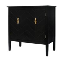 d0102h7buq6-6.jpg 2 Door Wooden Cabinets, Black Wood Cabinet Vintage Style Sideboard for Living Room Dining Room Office