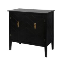 d0102h7buq6-7.jpg 2 Door Wooden Cabinets, Black Wood Cabinet Vintage Style Sideboard for Living Room Dining Room Office