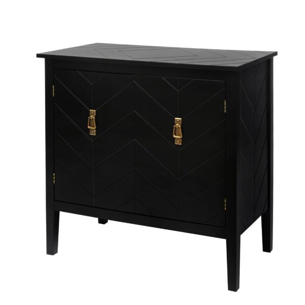 d0102h7buq6-7.jpg 2 Door Wooden Cabinets, Black Wood Cabinet Vintage Style Sideboard for Living Room Dining Room Office