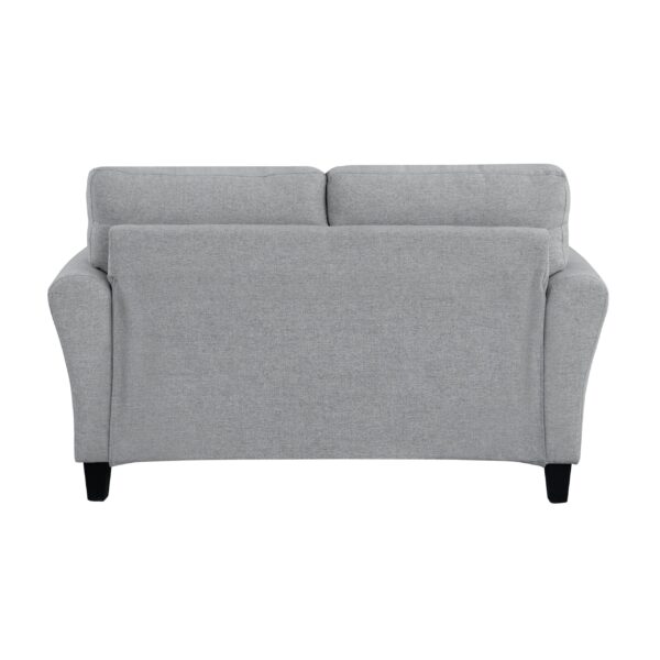 d0102haj9p7-5.jpg Modern 1pc Loveseat Textured Fabric Upholstered Rounded Arms Attached Cushions Transitional Living Room Furniture