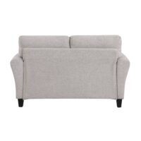 d0102haj9pg-8.jpg Modern 1pc Loveseat Textured Fabric Upholstered Rounded Arms Attached Cushions Transitional Living Room Furniture