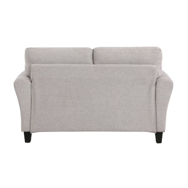 d0102haj9pg-8.jpg Modern 1pc Loveseat Textured Fabric Upholstered Rounded Arms Attached Cushions Transitional Living Room Furniture