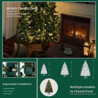 d0102hav2kj-7.jpg 7FT Snow-Frosted Christmas Tree with Pine Cones and 500 Warm White LED Lights