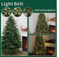 d0102hav2kp-3.jpg 6FT Snow-Frosted Christmas Tree with Pine Cones and 400 Warm White LED Lights