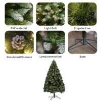 d0102hav2kp-8.jpg 6FT Snow-Frosted Christmas Tree with Pine Cones and 400 Warm White LED Lights