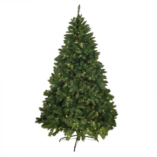 7FT Classic Style Christmas Tree with 550 Warm White LED Lights, Stable Iron Base
