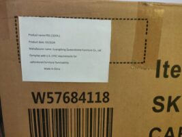 FX-P81PU-GR SOFA Modern Green PU Sofa with Gold Accents - Sleek Channel-Tufted Upholstery, 3-Seat Couch for Living Room and Office Decor(TEMU Suitable)