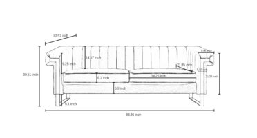 FX-P81-CW2 SOFA Modern Cream Velvet Sofa with Gold Accents - Sleek Channel-Tufted Upholstery, 3-Seat Couch for Living Room and Office Decor(TEMU Suitable)