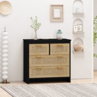 d0102hgnye7-2.jpg 4 Drawers Rattan Cabinet,for Bedroom,Living Room,Dining Room,Hallways,Easy Assembly