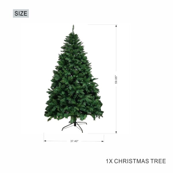 5FT Classic Christmas Tree with 819 Branch Tips, Flame-Retardant PVC, Environmentally Friendly Artificial