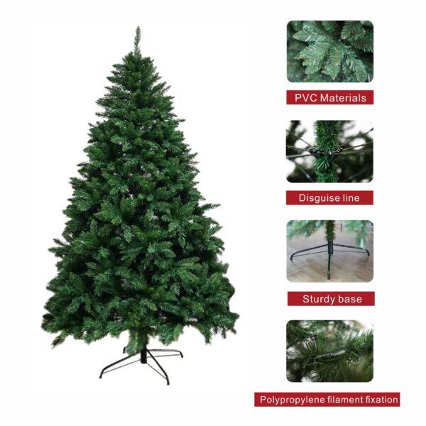 5FT Classic Christmas Tree with 819 Branch Tips, Flame-Retardant PVC, Environmentally Friendly Artificial