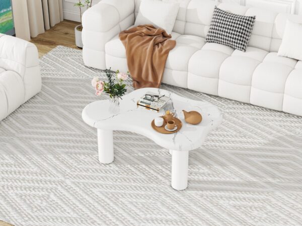 d0102hpip8x-18.jpg Cloud Coffee Table Classic Modern Marbling Tea Table, Irregular Indoor End Table For Living Room Apartment Free Shape with 3 Legs