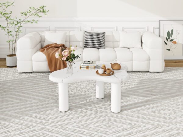 d0102hpip8x-2.jpg Cloud Coffee Table Classic Modern Marbling Tea Table, Irregular Indoor End Table For Living Room Apartment Free Shape with 3 Legs