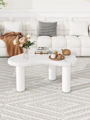 d0102hpip8x.jpg Cloud Coffee Table Classic Modern Marbling Tea Table, Irregular Indoor End Table For Living Room Apartment Free Shape with 3 Legs
