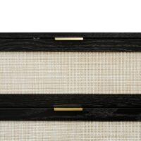 Modern 6 Drawer Dresser Wood Cabinet (Black)