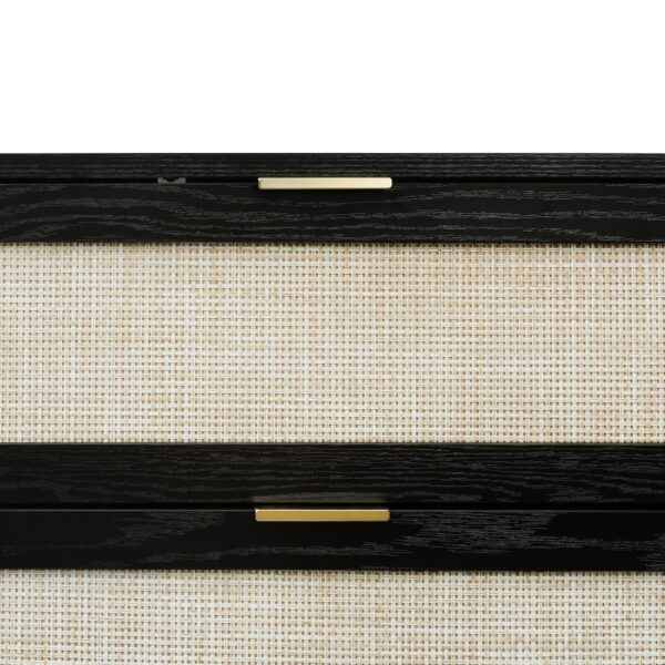 Modern 6 Drawer Dresser Wood Cabinet (Black)