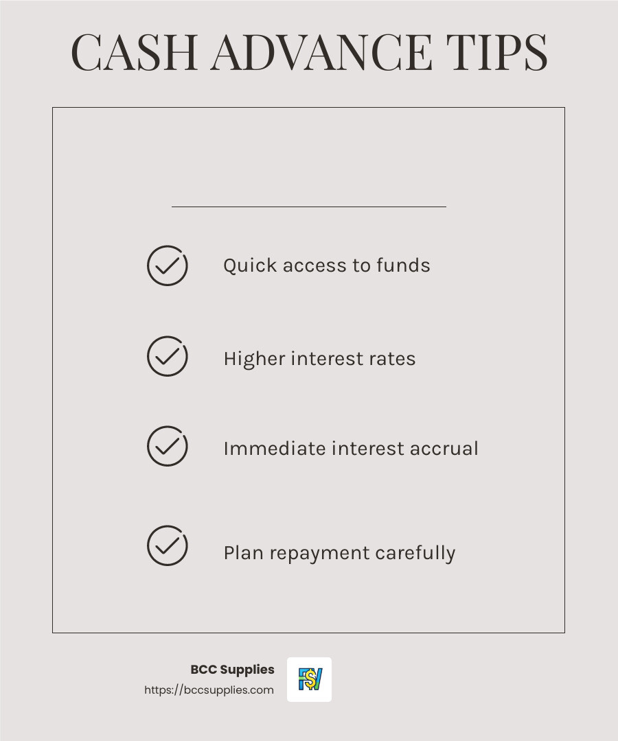 high interest rates warning - business credit card cash advance infographic checklist-light-beige high interest rates warning - business credit card cash advance infographic checklist-light-beige